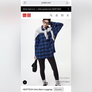 Uniqlo HEATTECH Ultra Warm Leggings; size large in dark blue — brand new!!!
